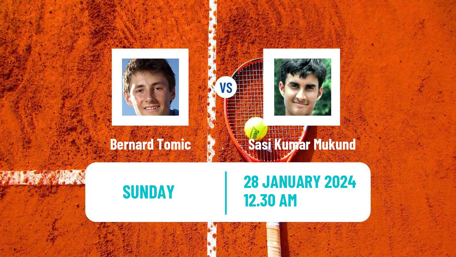 Tennis ITF M25 Chennai Men Bernard Tomic - Mukund Sasikumar