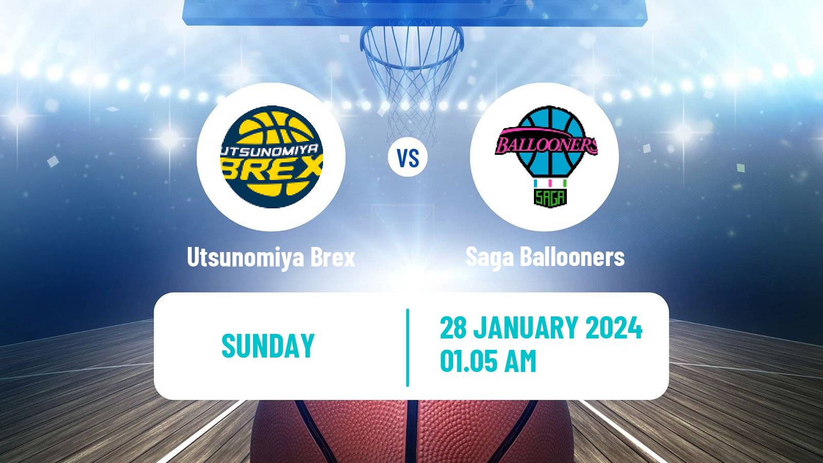 Basketball BJ League Utsunomiya Brex - Saga Ballooners