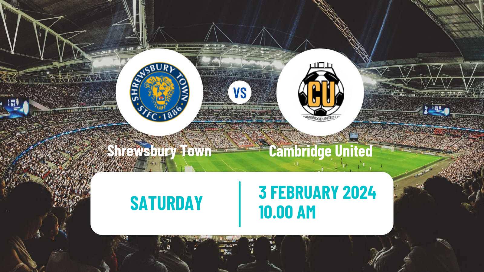 Soccer English League One Shrewsbury Town - Cambridge United