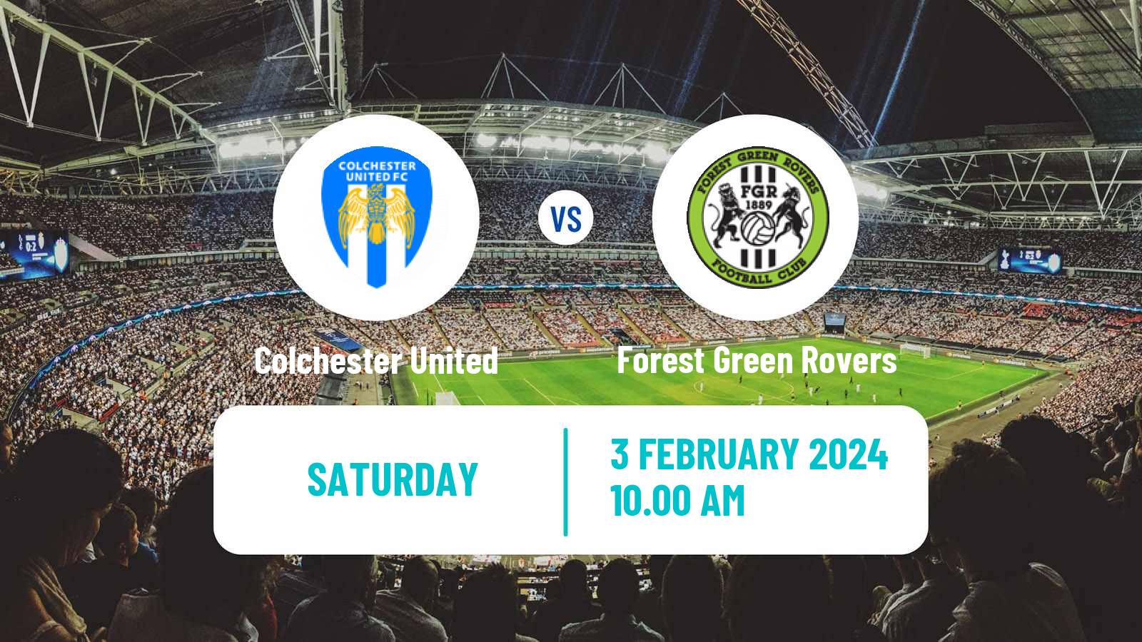 Soccer English League Two Colchester United - Forest Green Rovers