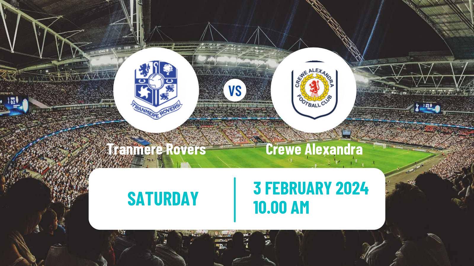 Soccer English League Two Tranmere Rovers - Crewe Alexandra