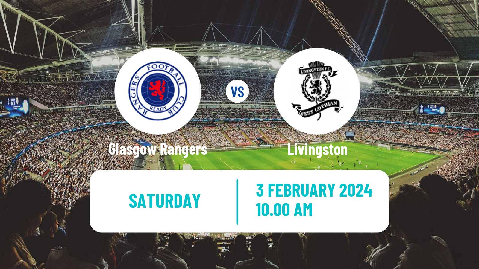Soccer Scottish Premier League Glasgow Rangers - Livingston