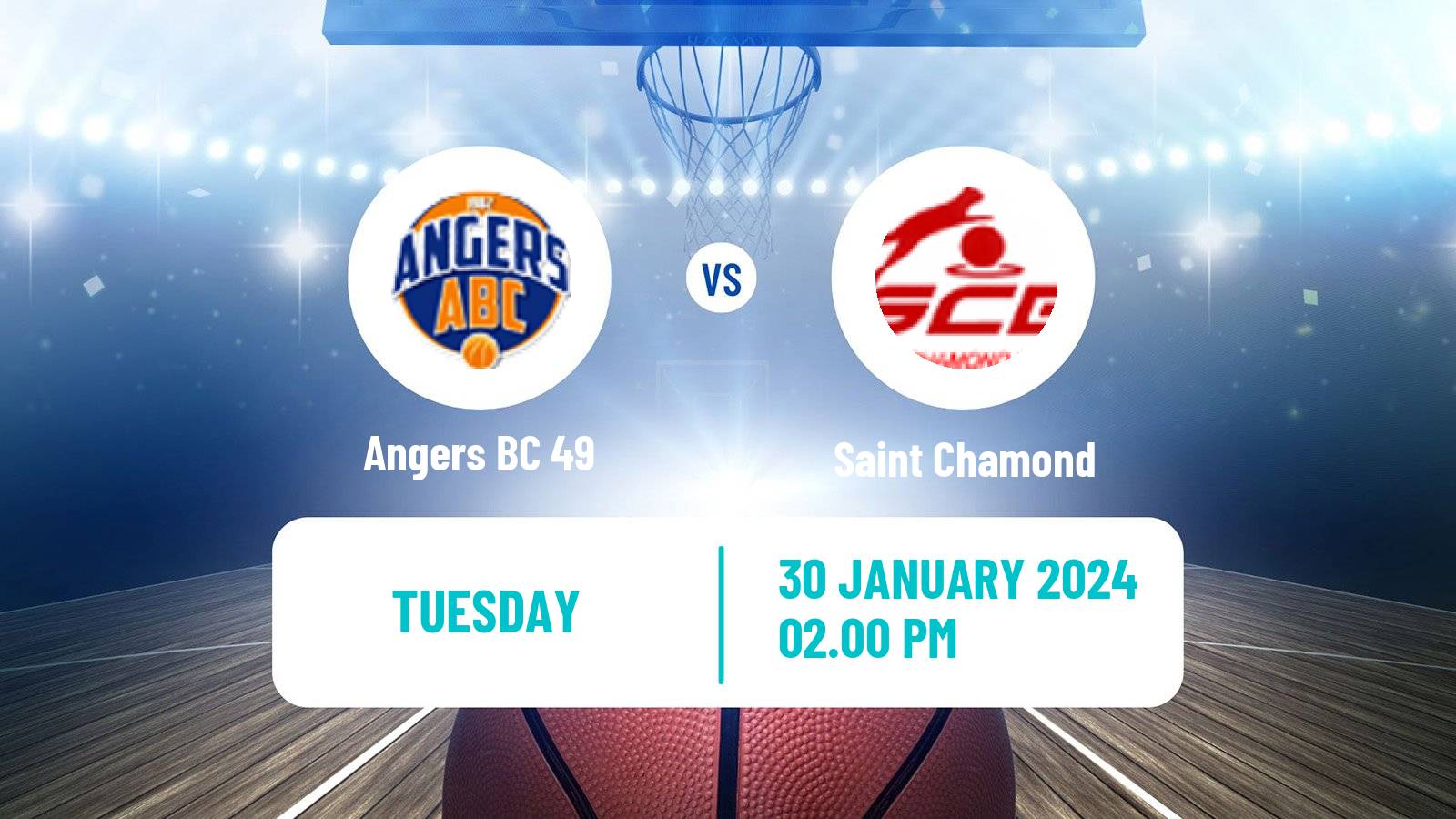 Basketball French LNB Pro B Angers BC 49 - Saint Chamond