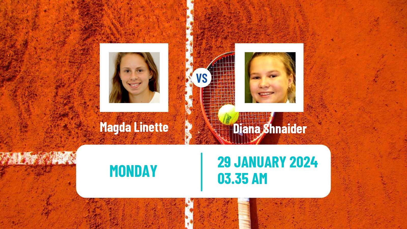 Tennis WTA Hua Hin Magda Linette - Diana Shnaider