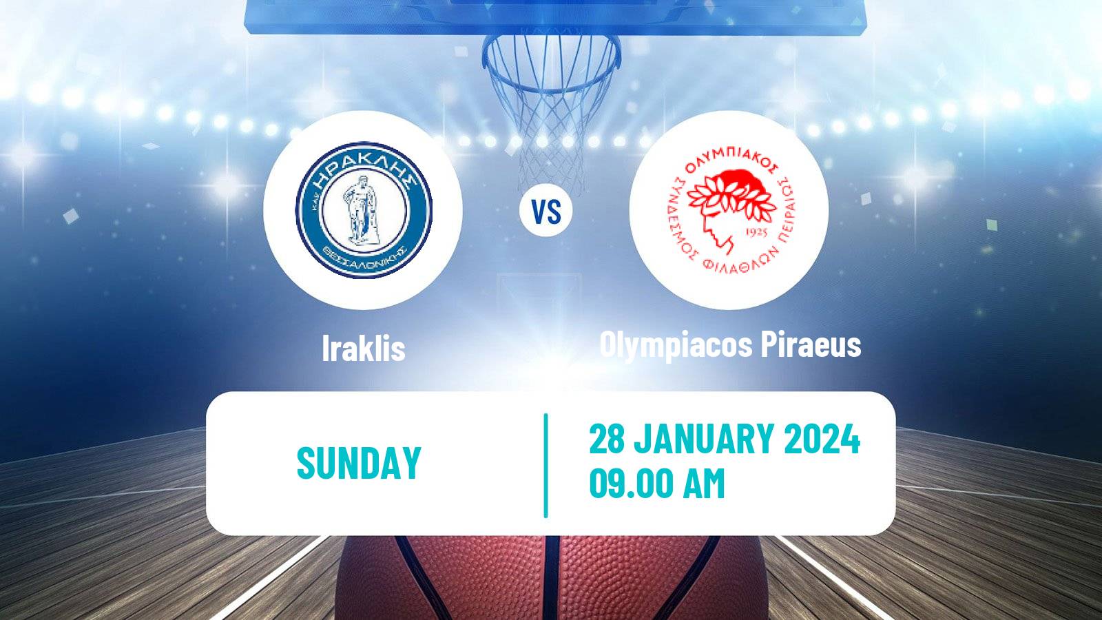 Basketball Greek Basket League A1 Women Iraklis - Olympiacos Piraeus