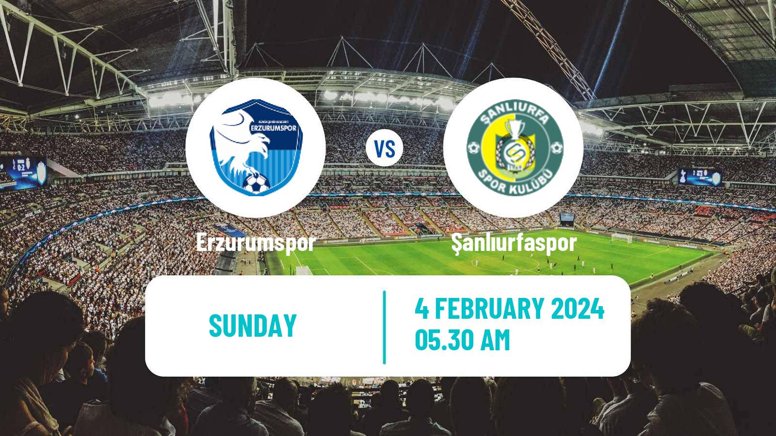 Soccer Turkish First League Erzurumspor - Şanlıurfaspor