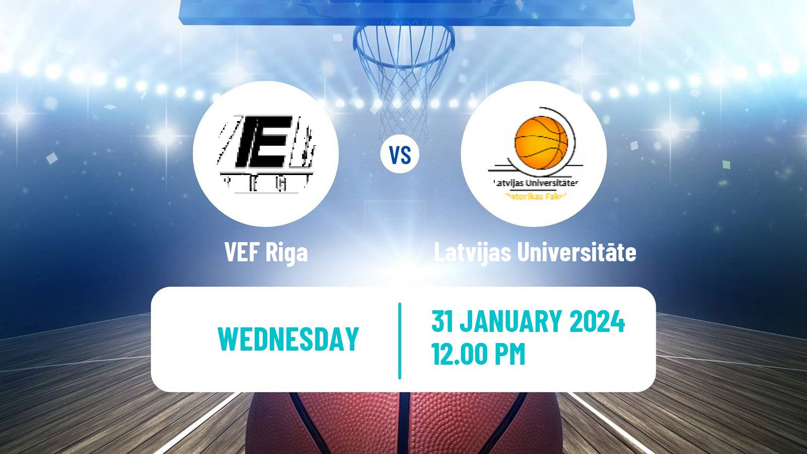 Basketball Estonian–Latvian Basketball League VEF Riga - Latvijas Universitāte