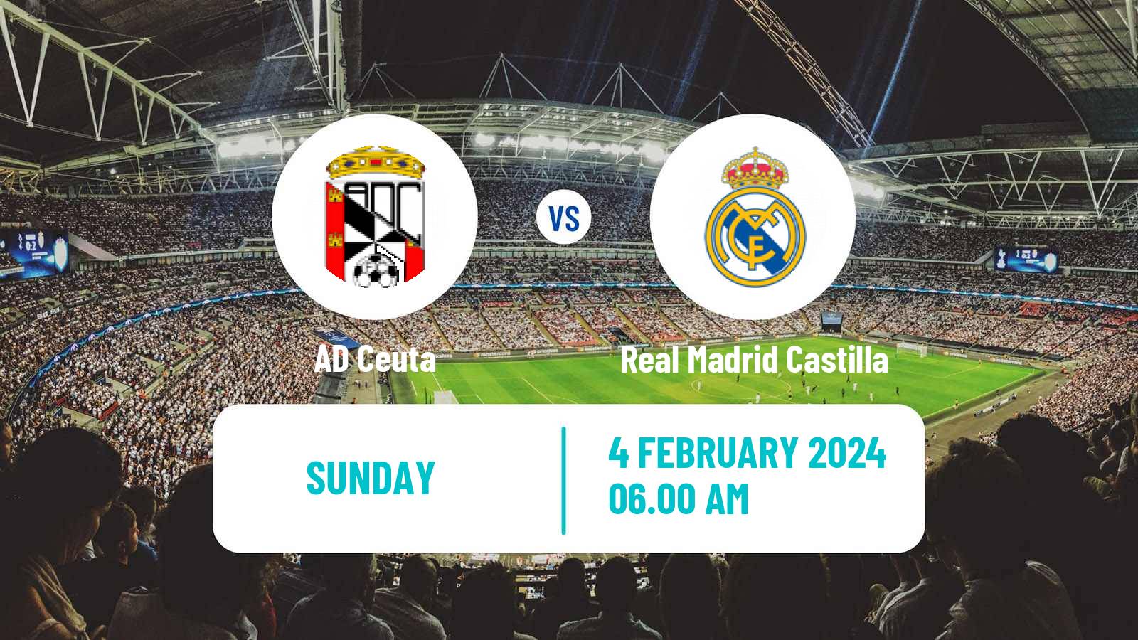 Soccer Spanish Primera RFEF Group 2 Ceuta - Real Madrid Castilla