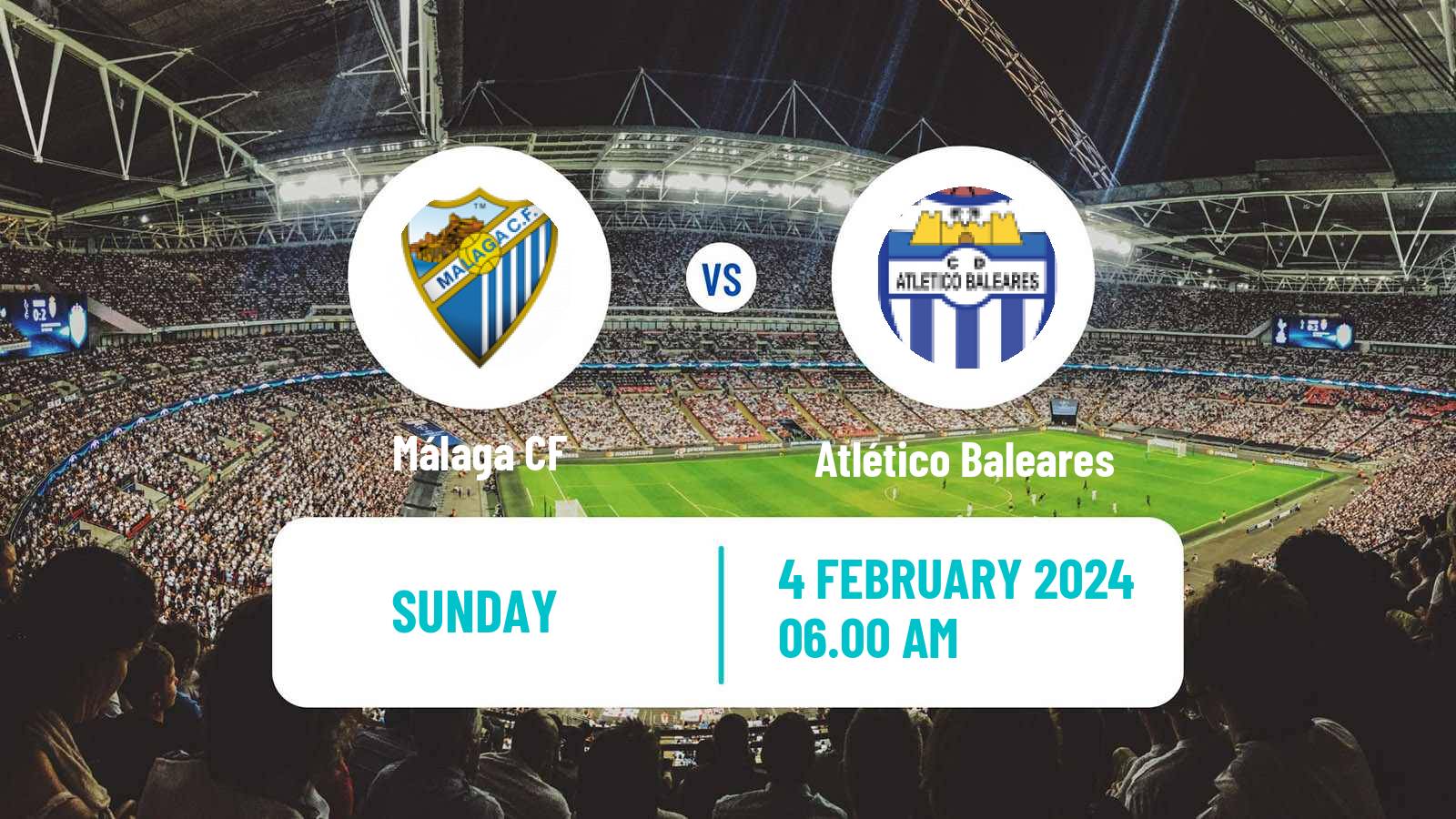 Soccer Spanish Primera RFEF Group 2 Málaga - Atlético Baleares