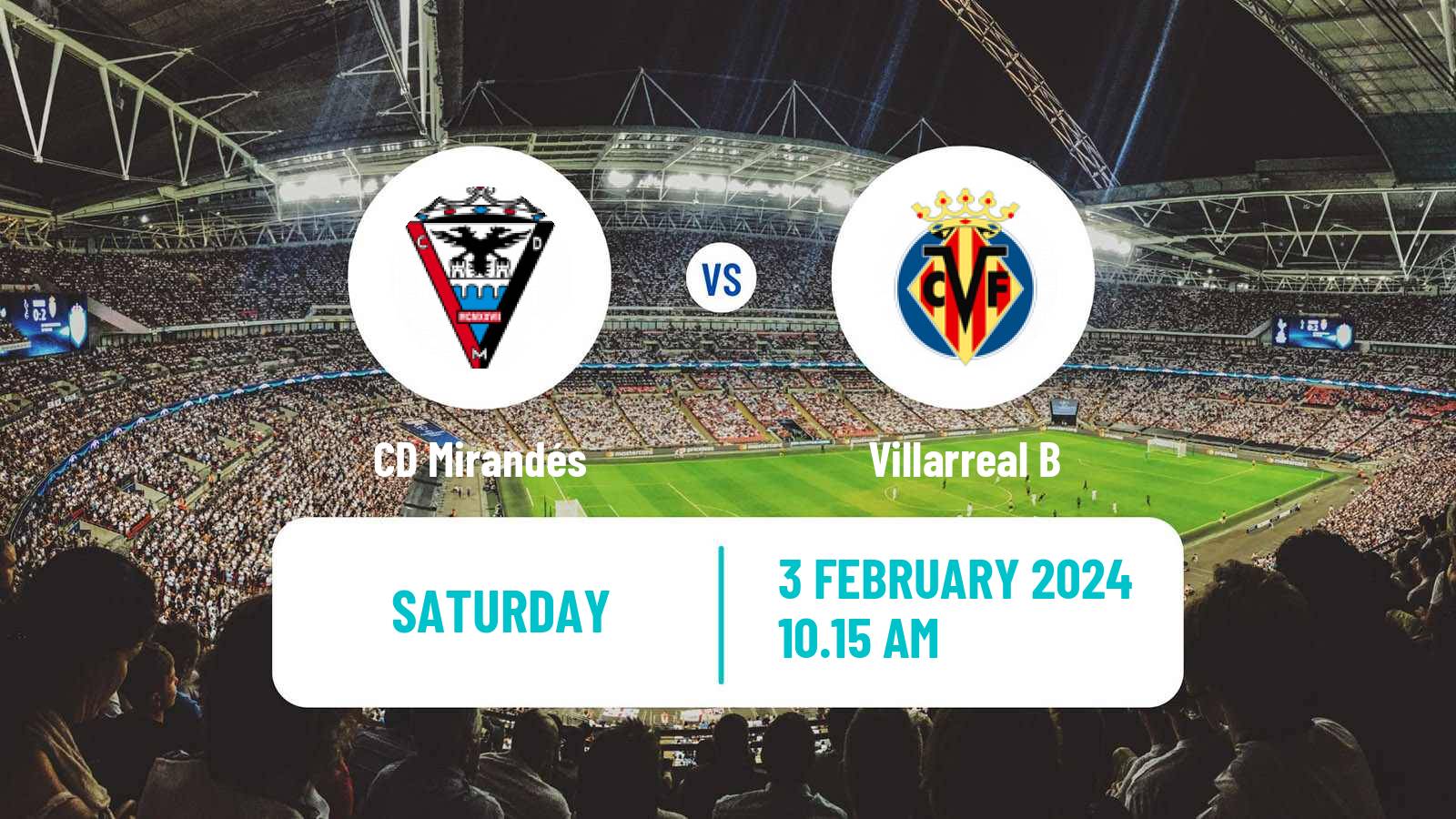 Soccer Spanish LaLiga2 Mirandés - Villarreal B