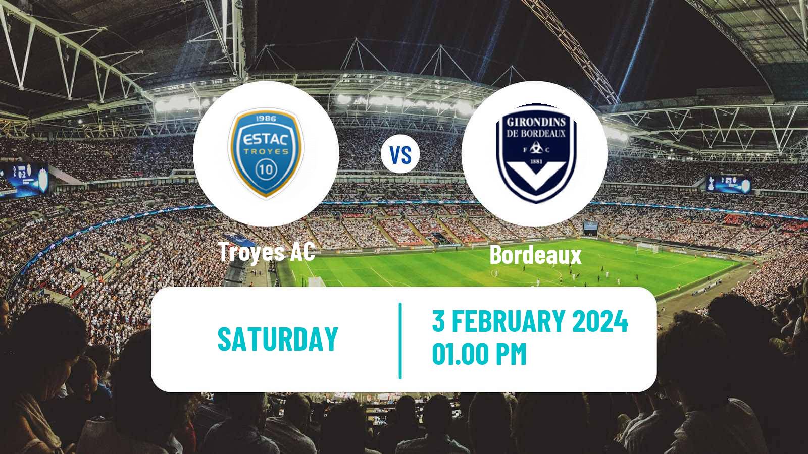 Soccer French Ligue 2 Troyes - Bordeaux