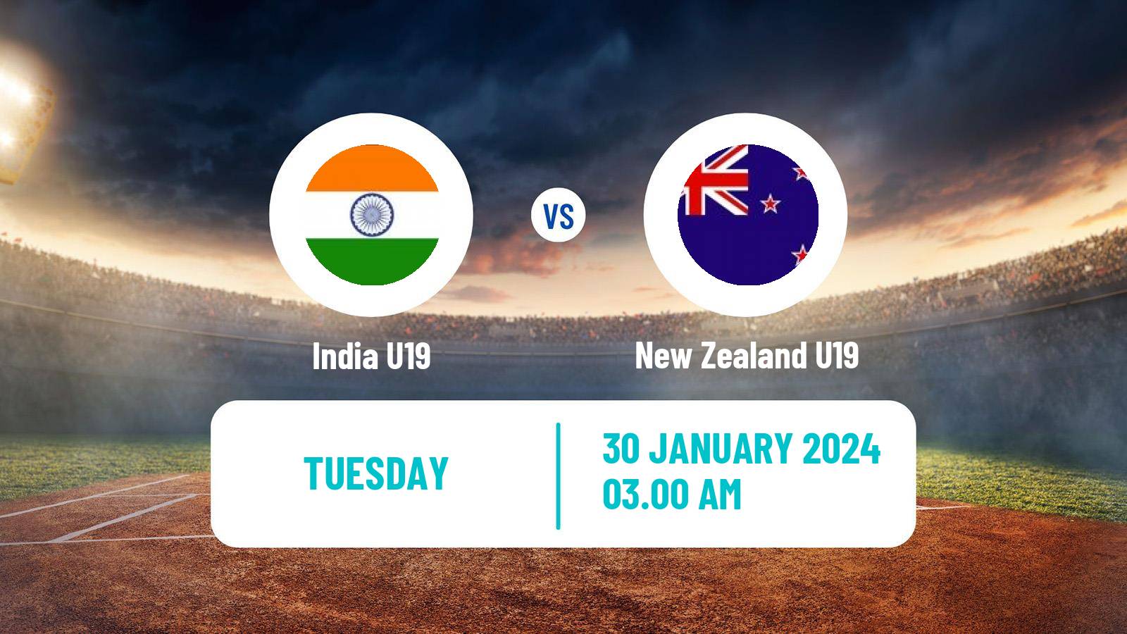 Cricket ICC U19 World Cup India U19 - New Zealand U19