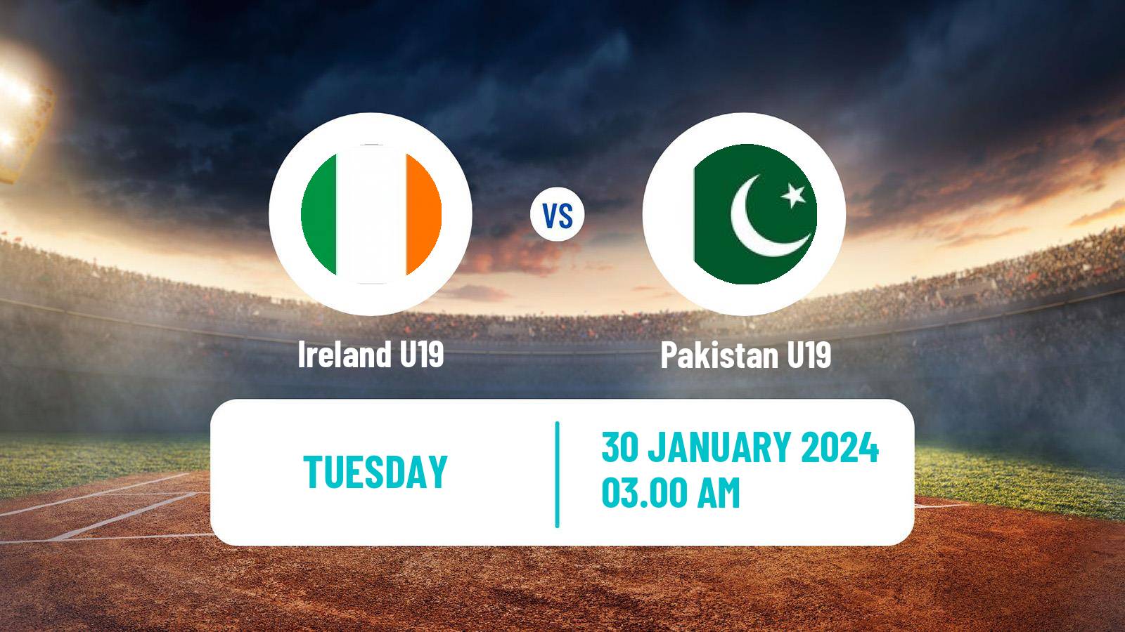 Cricket ICC U19 World Cup Ireland U19 - Pakistan U19