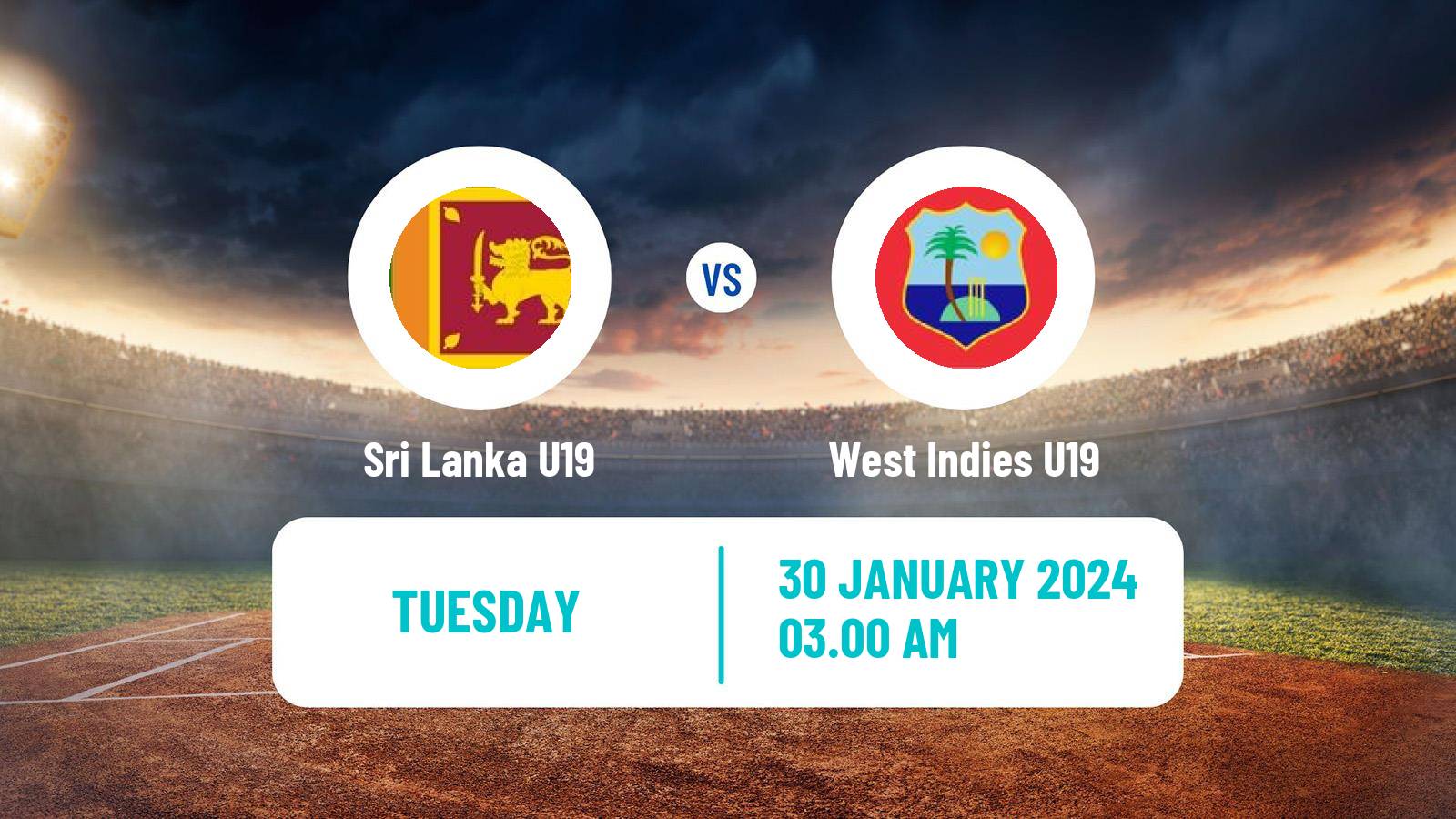Cricket ICC U19 World Cup Sri Lanka U19 - West Indies U19