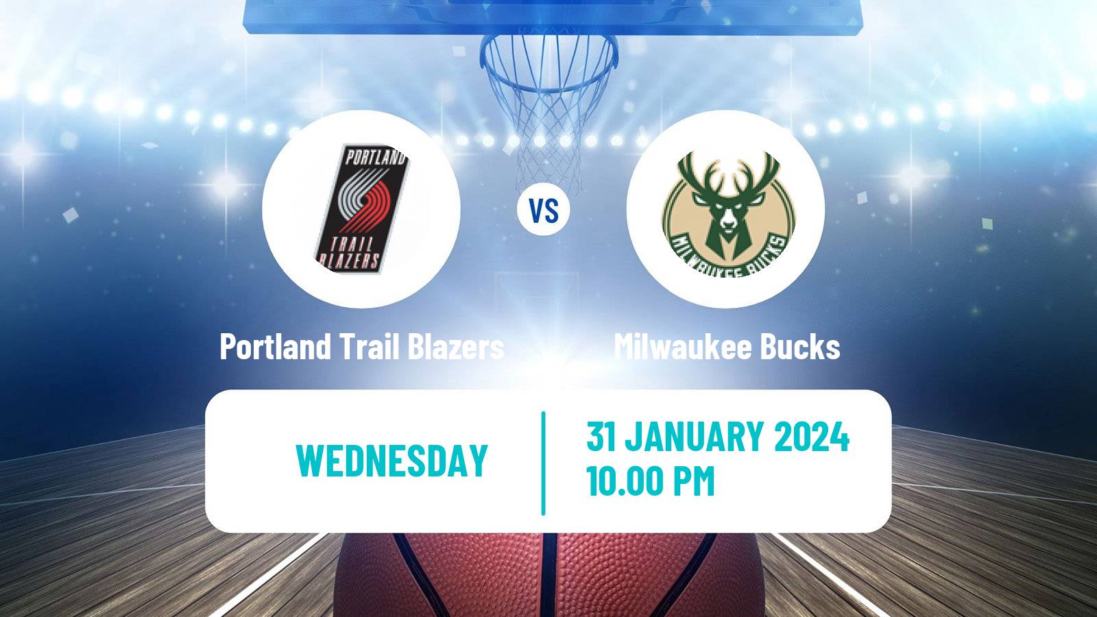 Basketball NBA Portland Trail Blazers - Milwaukee Bucks