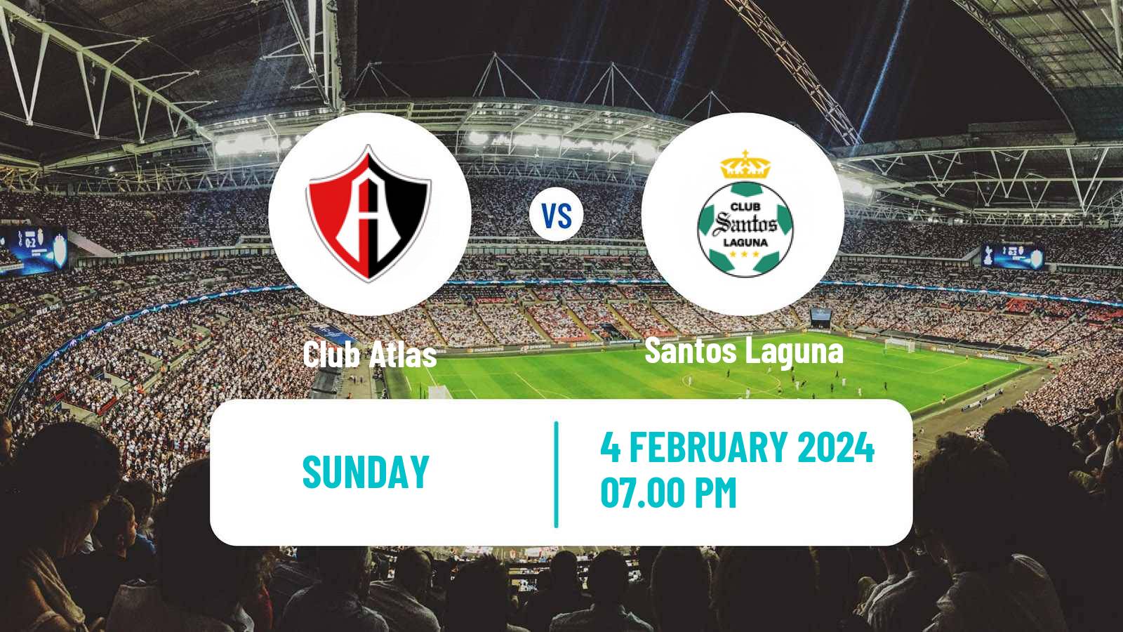 Soccer Mexican Liga MX Atlas - Santos Laguna