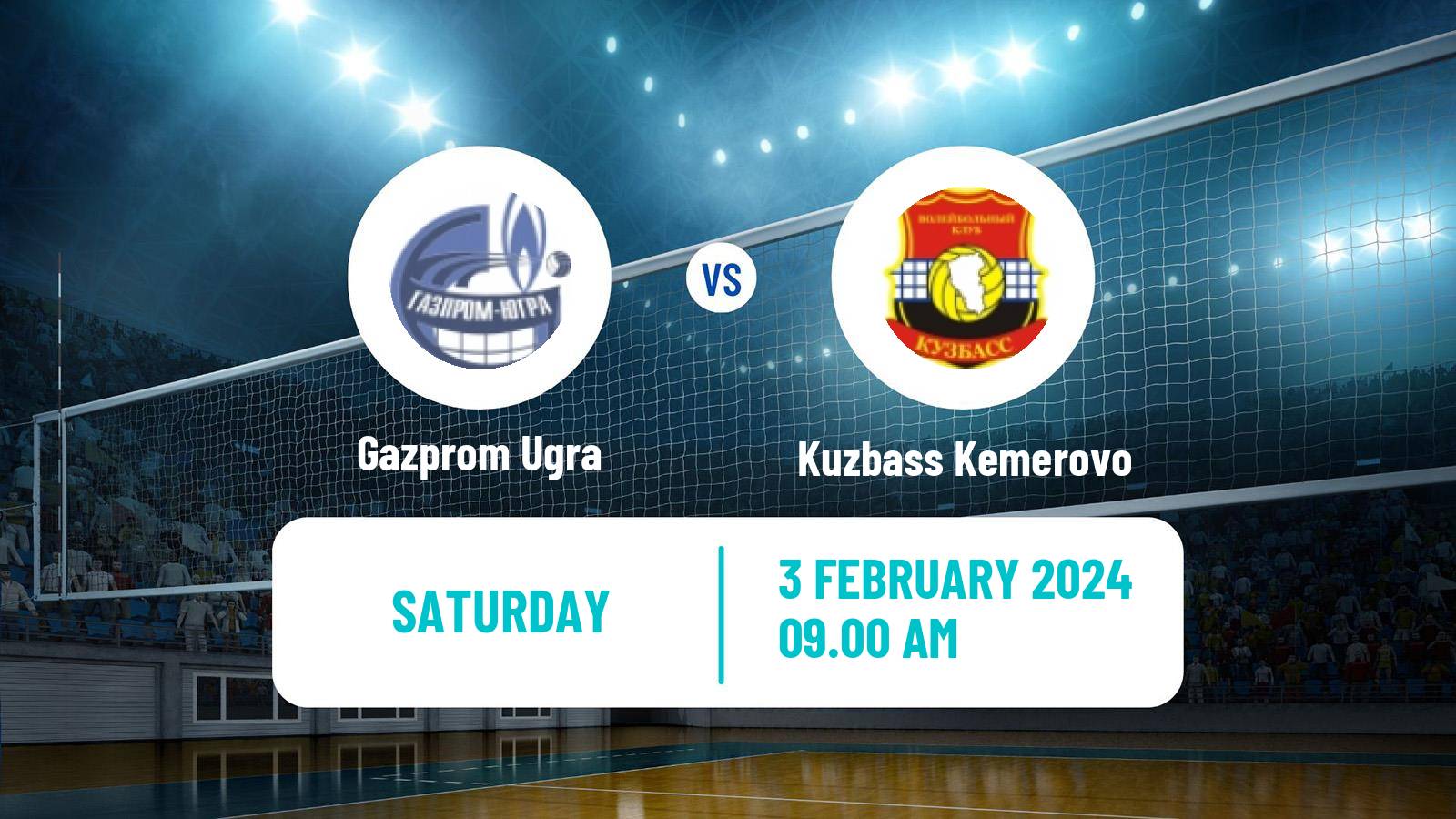 Volleyball Russian Super League Volleyball Gazprom Ugra - Kuzbass Kemerovo