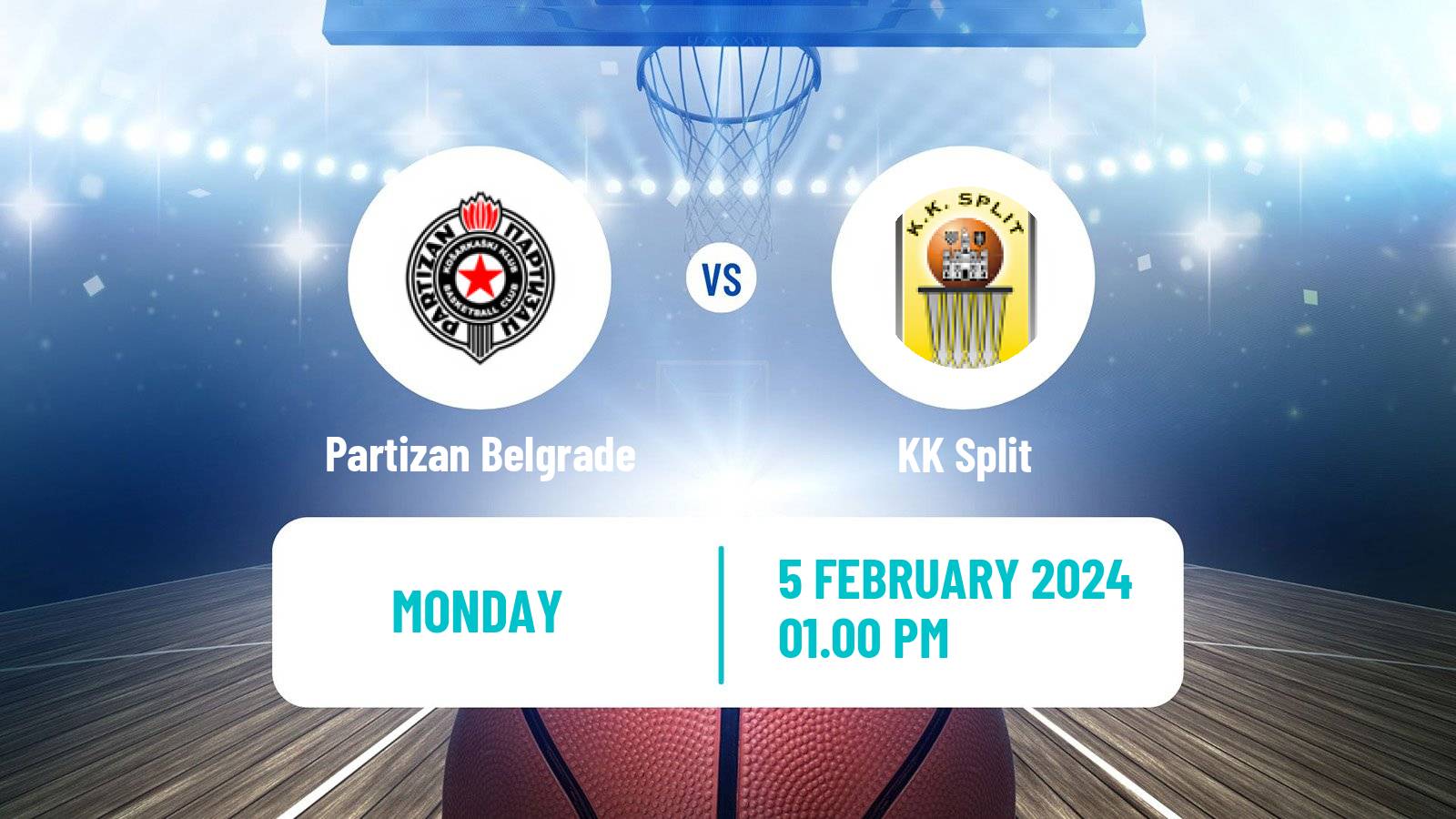 Basketball Adriatic League Partizan Belgrade - KK Split