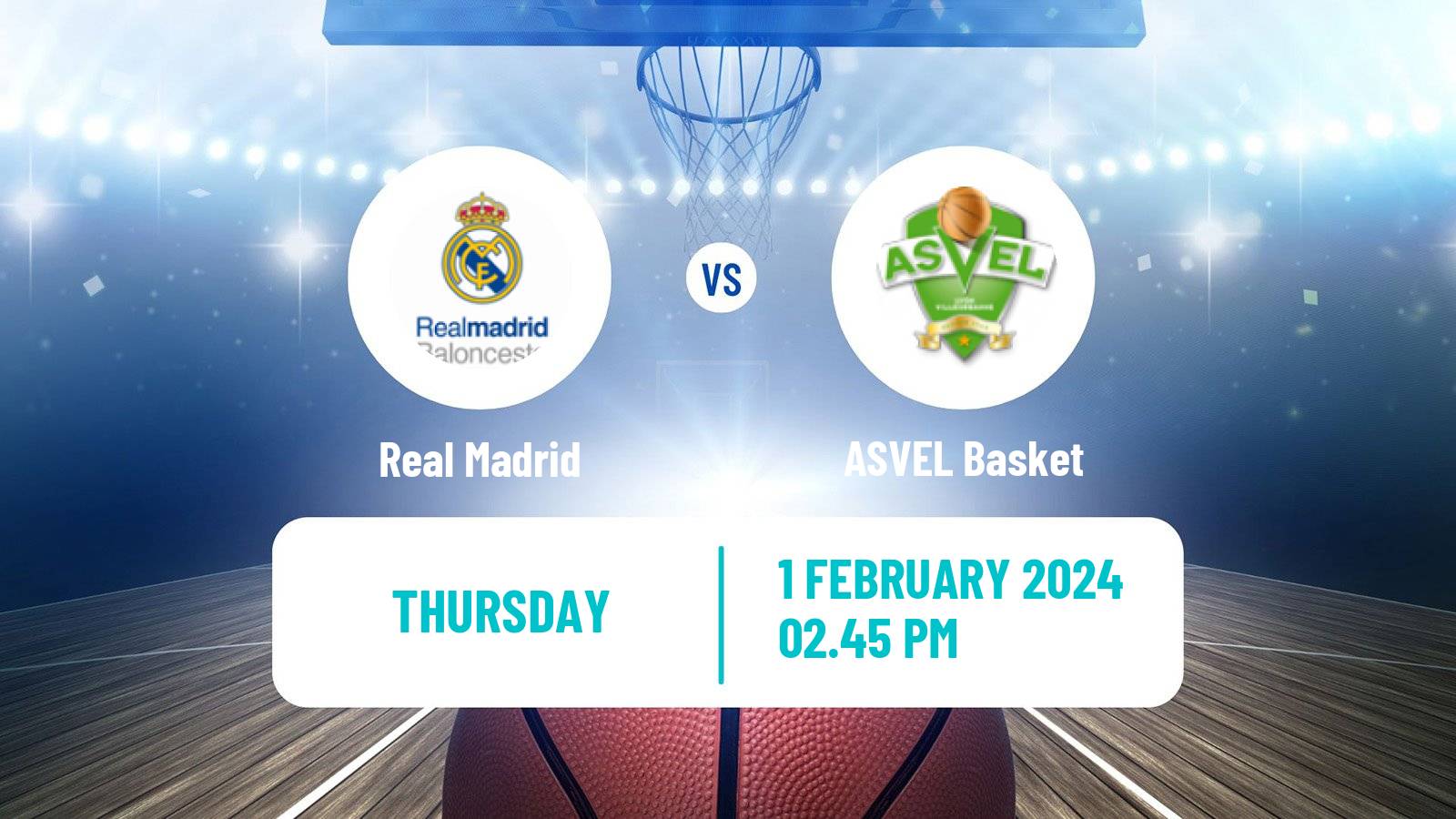 Basketball Euroleague Real Madrid - ASVEL Basket