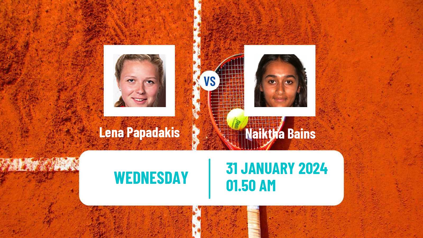 Tennis ITF W50 Indore Women Lena Papadakis - Naiktha Bains