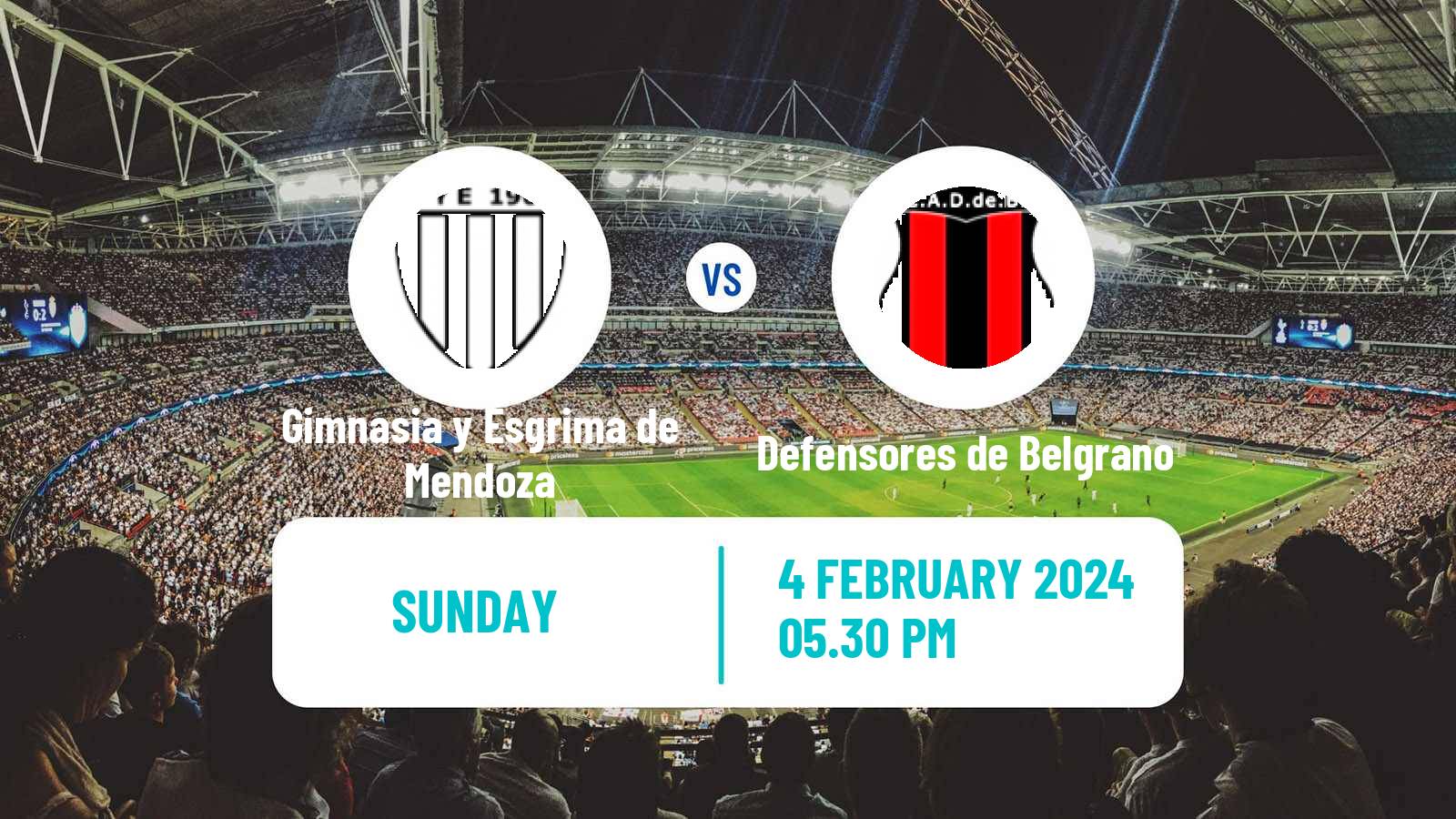Soccer Argentinian Primera Nacional Gimnasia y Esgrima de Mendoza - Defensores de Belgrano