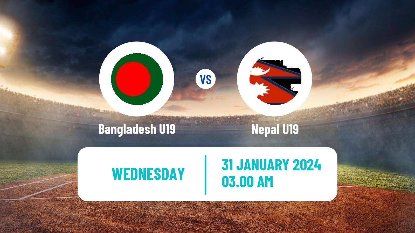 Cricket ICC U19 World Cup Bangladesh U19 - Nepal U19
