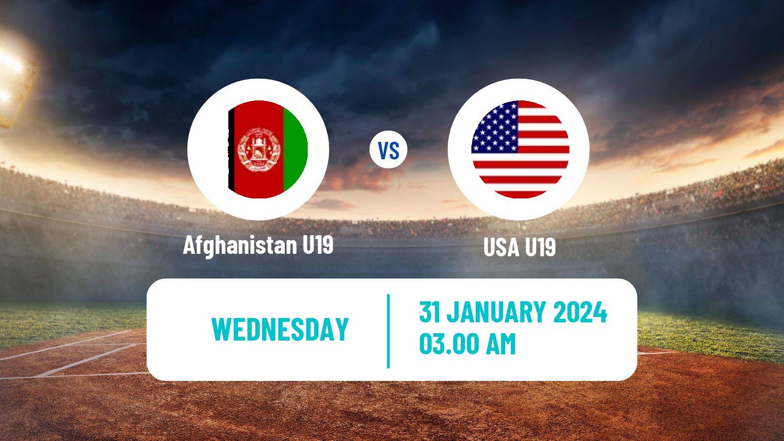 Cricket ICC U19 World Cup Afghanistan U19 - USA U19