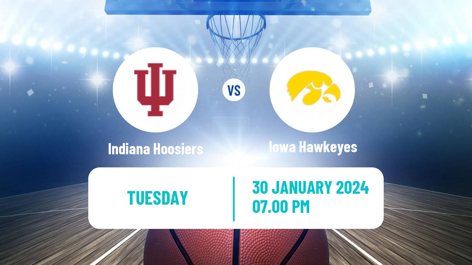 Basketball NCAA College Basketball Indiana Hoosiers - Iowa Hawkeyes