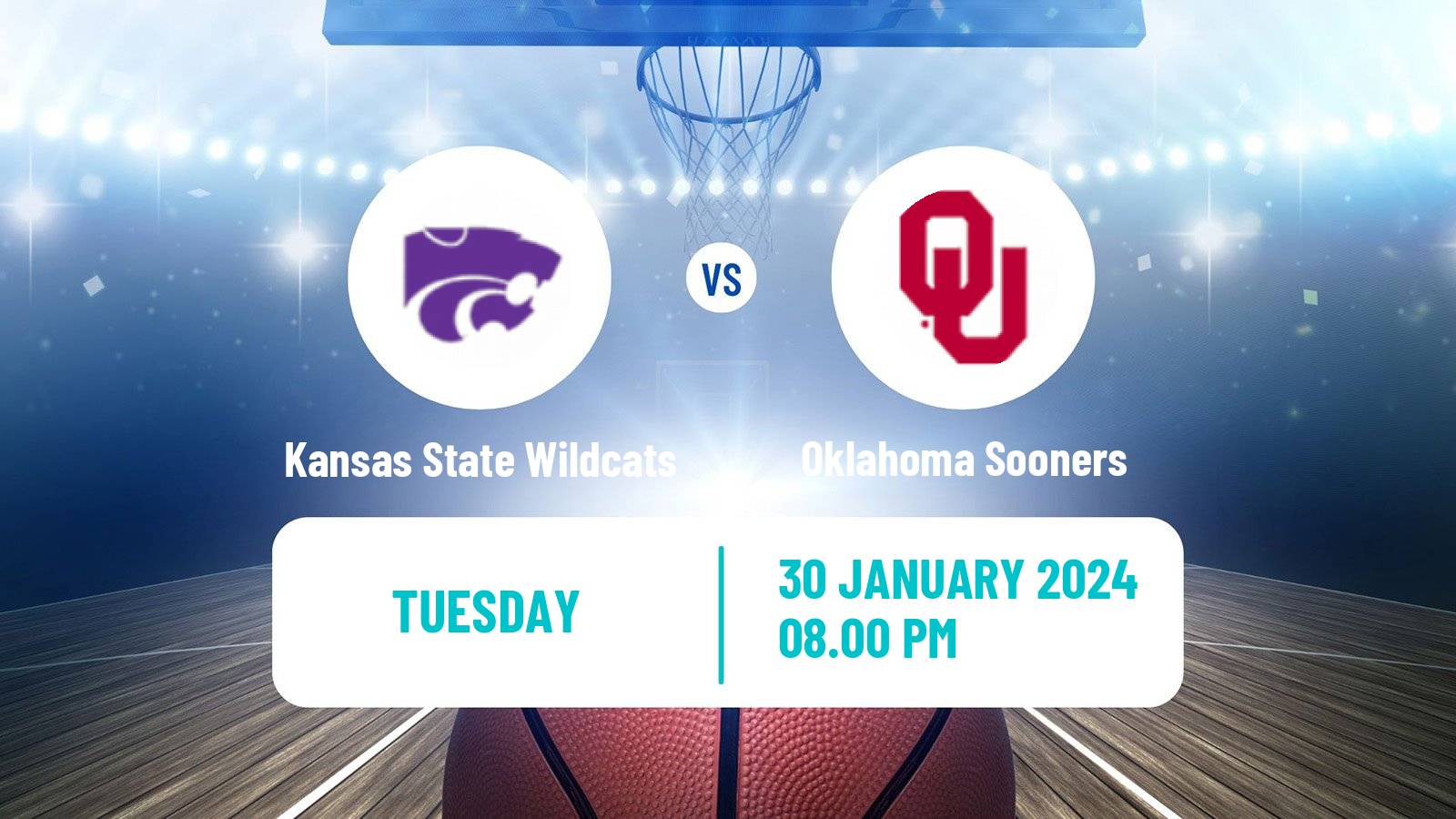 Basketball NCAA College Basketball Kansas State Wildcats - Oklahoma Sooners