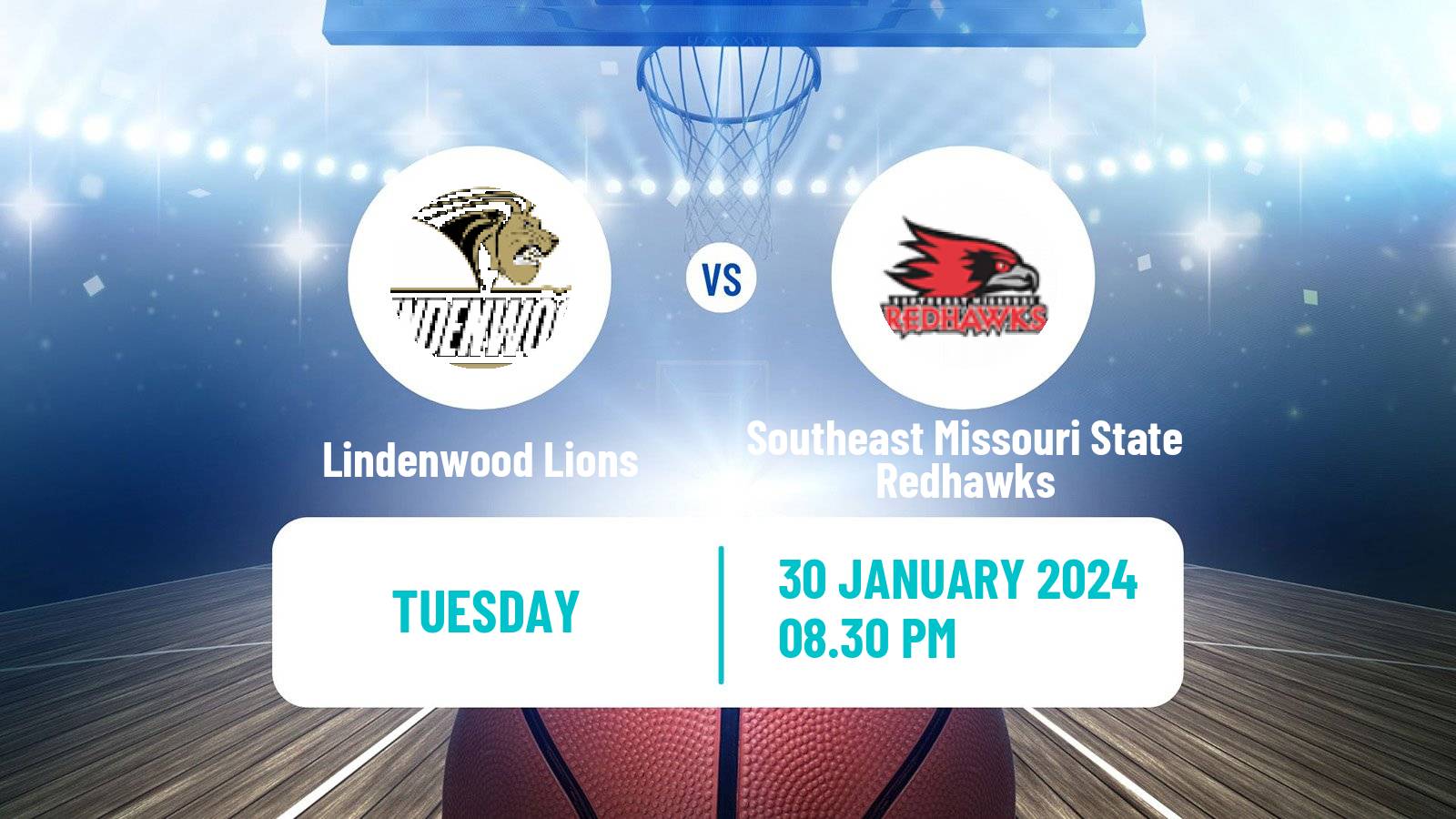 Basketball NCAA College Basketball Lindenwood Lions - Southeast Missouri State Redhawks