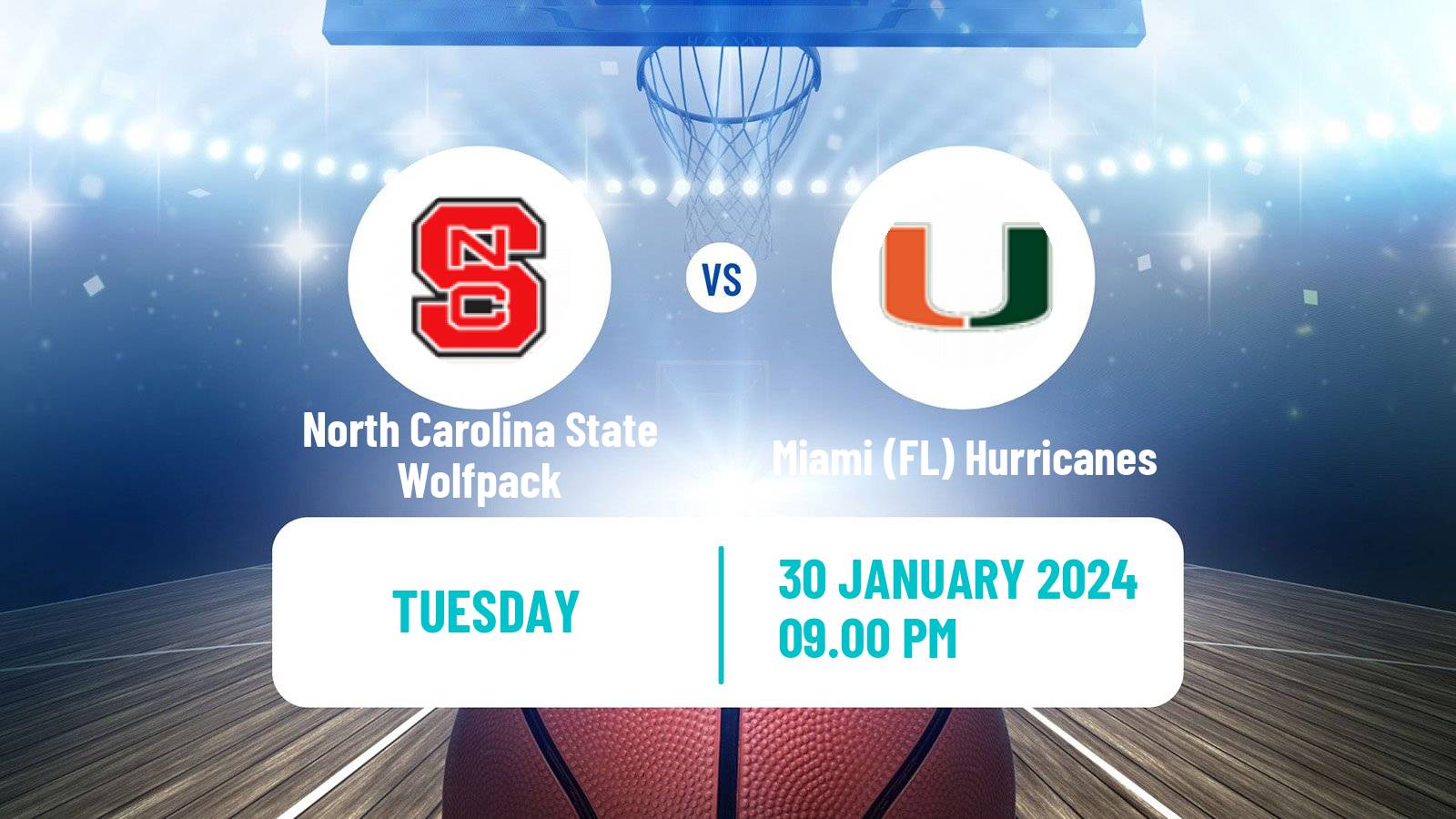 Basketball NCAA College Basketball North Carolina State Wolfpack - Miami (FL) Hurricanes