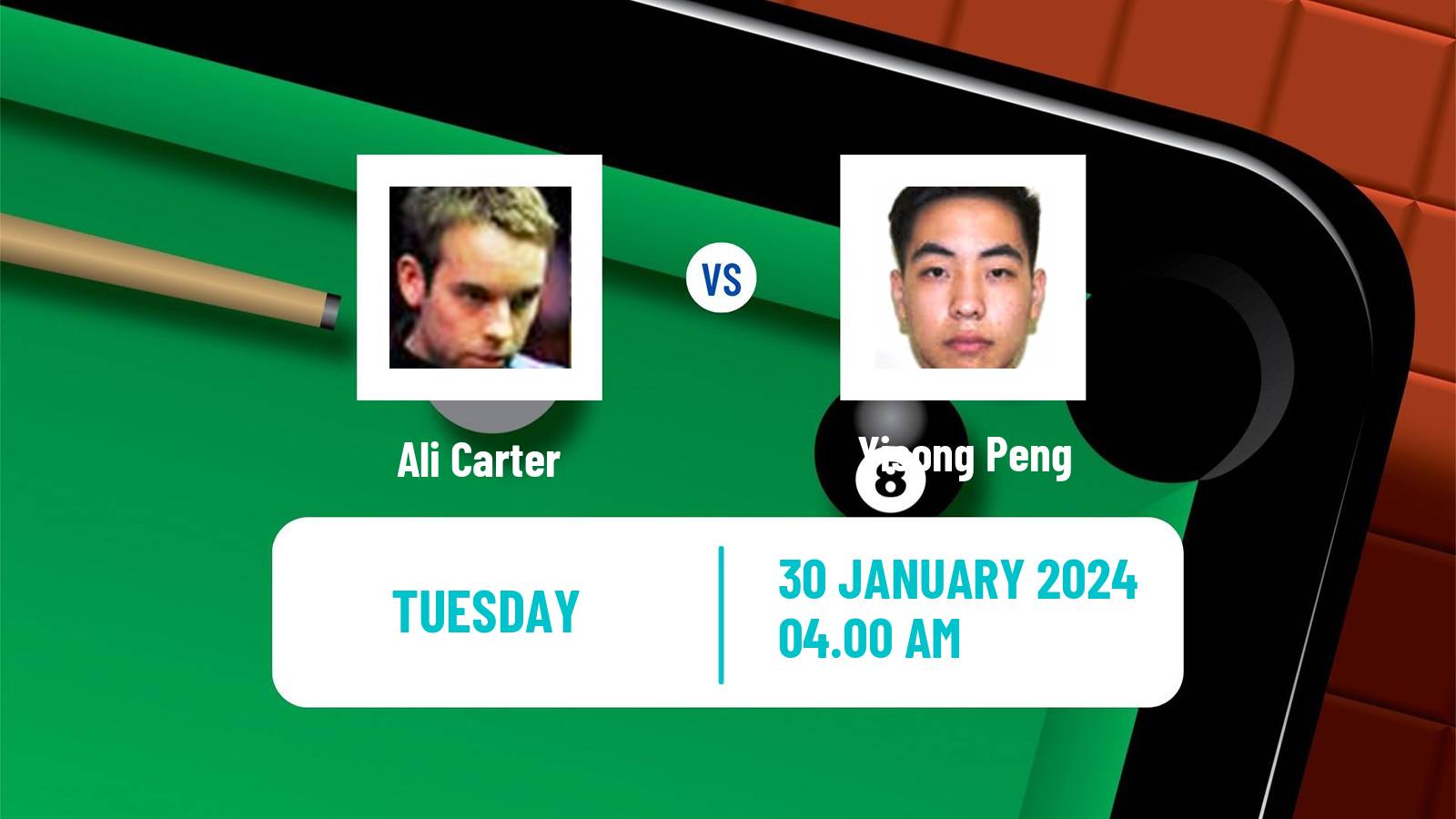 Snooker German Masters Ali Carter - Yisong Peng