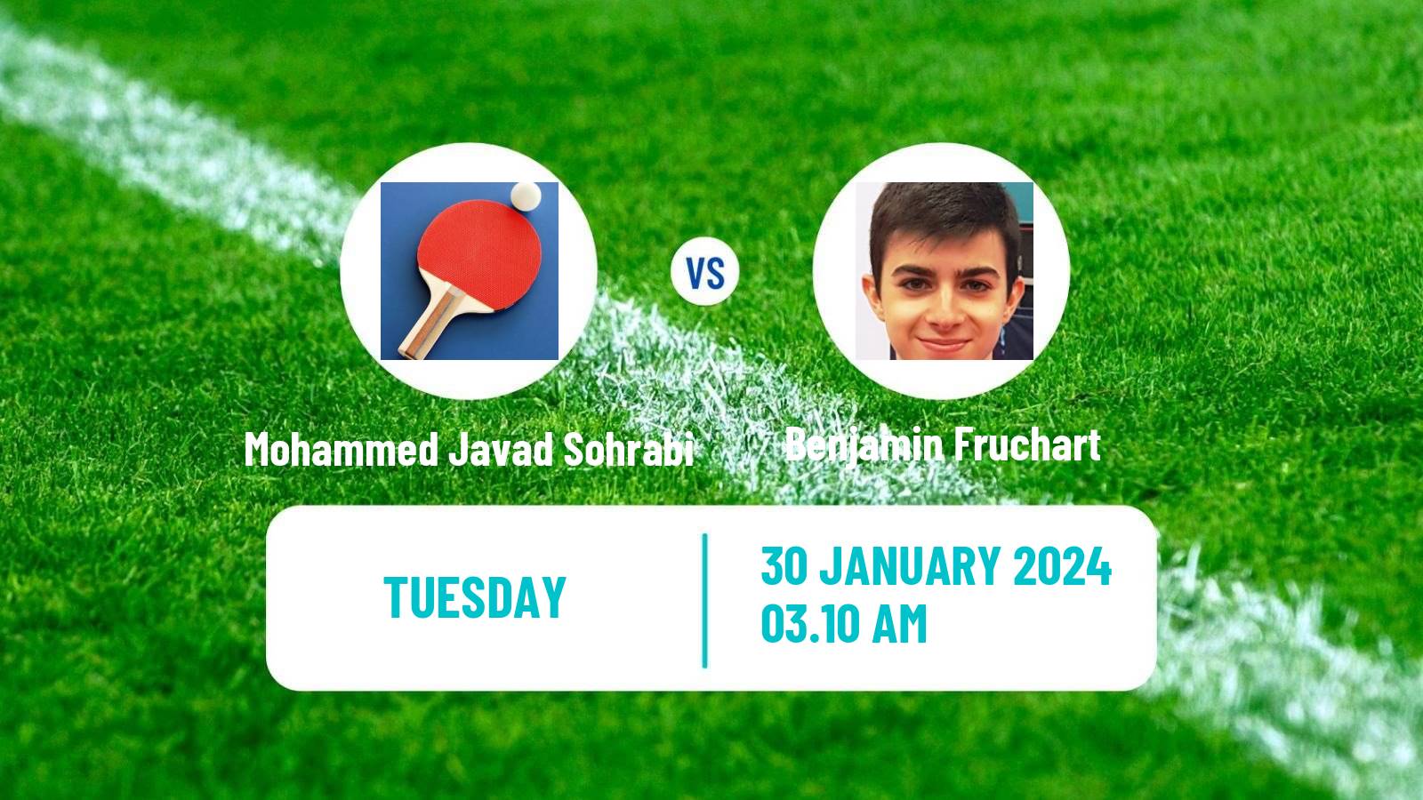 Table tennis Challenger Series Men Mohammed Javad Sohrabi - Benjamin Fruchart