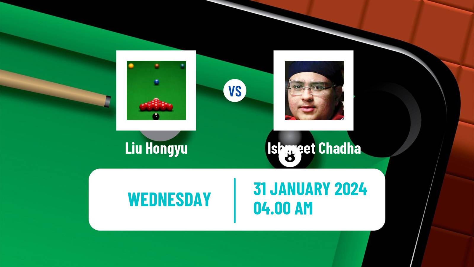 Snooker German Masters Liu Hongyu - Ishpreet Chadha