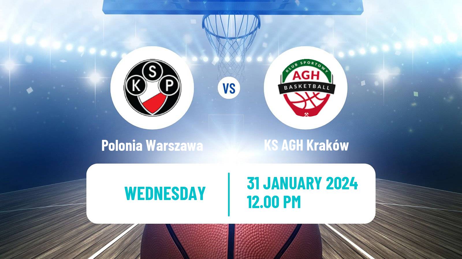 Basketball Polish 1 Liga Basketball Polonia Warszawa - KS AGH Kraków