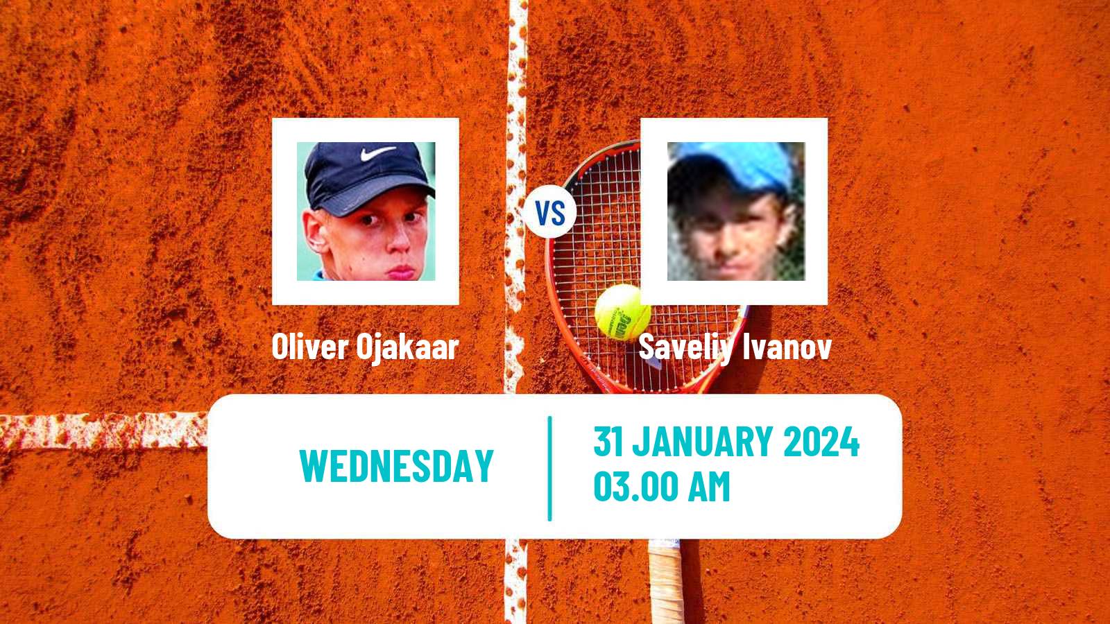 Tennis ITF M15 Sharm Elsheikh Men 2024 Oliver Ojakaar - Saveliy Ivanov