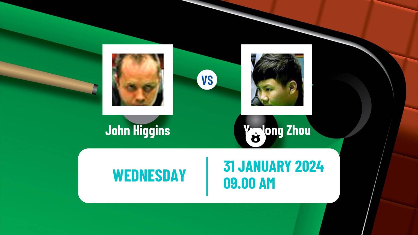 Snooker German Masters John Higgins - Yuelong Zhou
