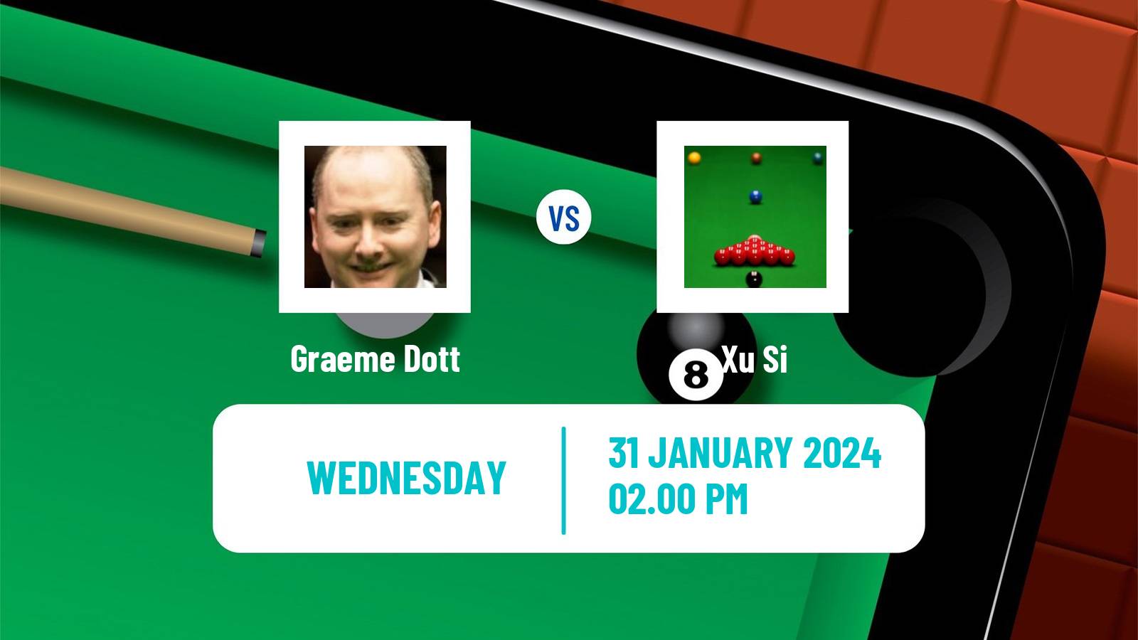 Snooker German Masters Graeme Dott - Xu Si