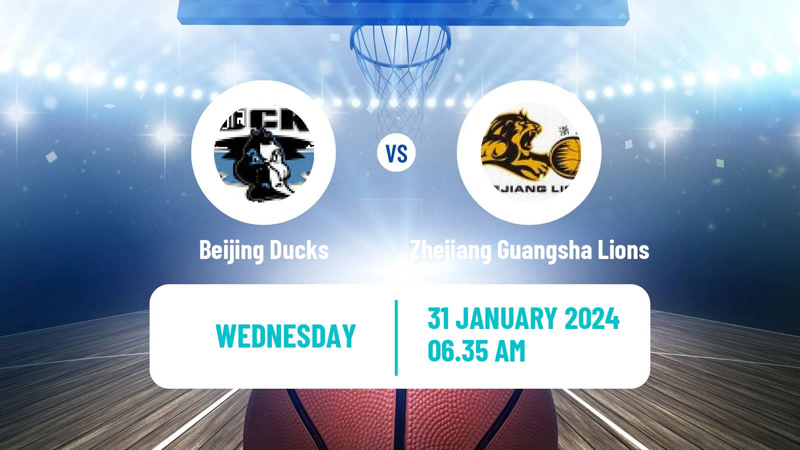 Basketball CBA Beijing Ducks - Zhejiang Guangsha Lions