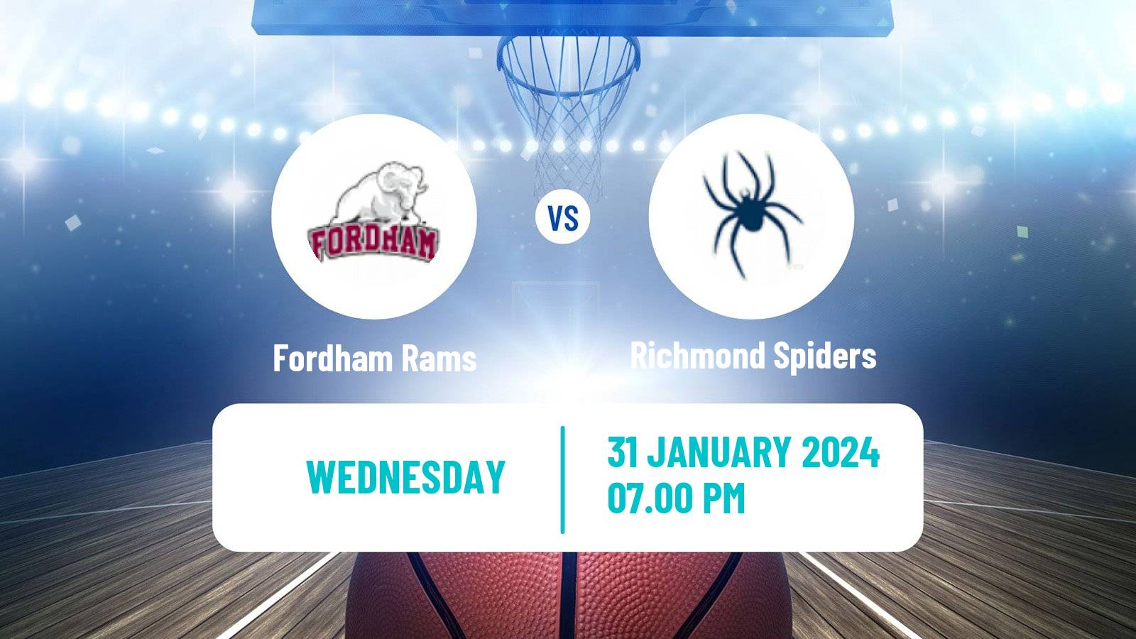 Basketball NCAA College Basketball Fordham Rams - Richmond Spiders
