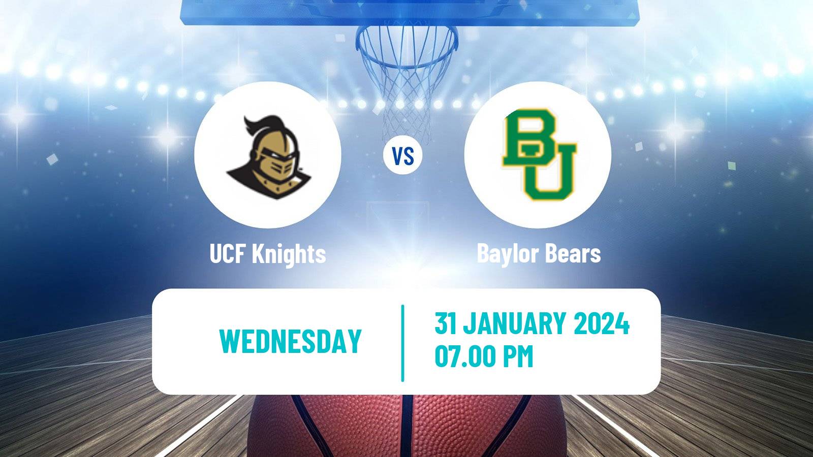 Basketball NCAA College Basketball UCF Knights - Baylor Bears