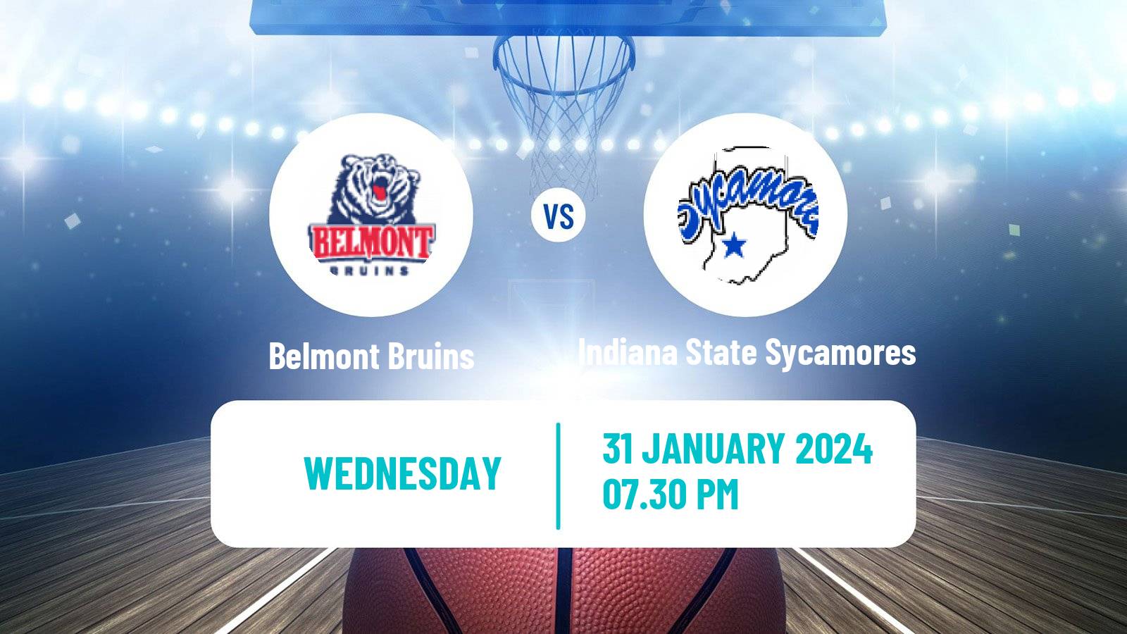 Basketball NCAA College Basketball Belmont Bruins - Indiana State Sycamores