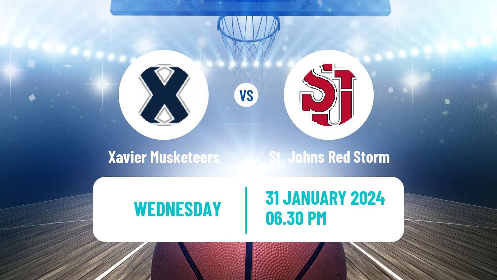 Basketball NCAA College Basketball Xavier Musketeers - St. Johns Red Storm