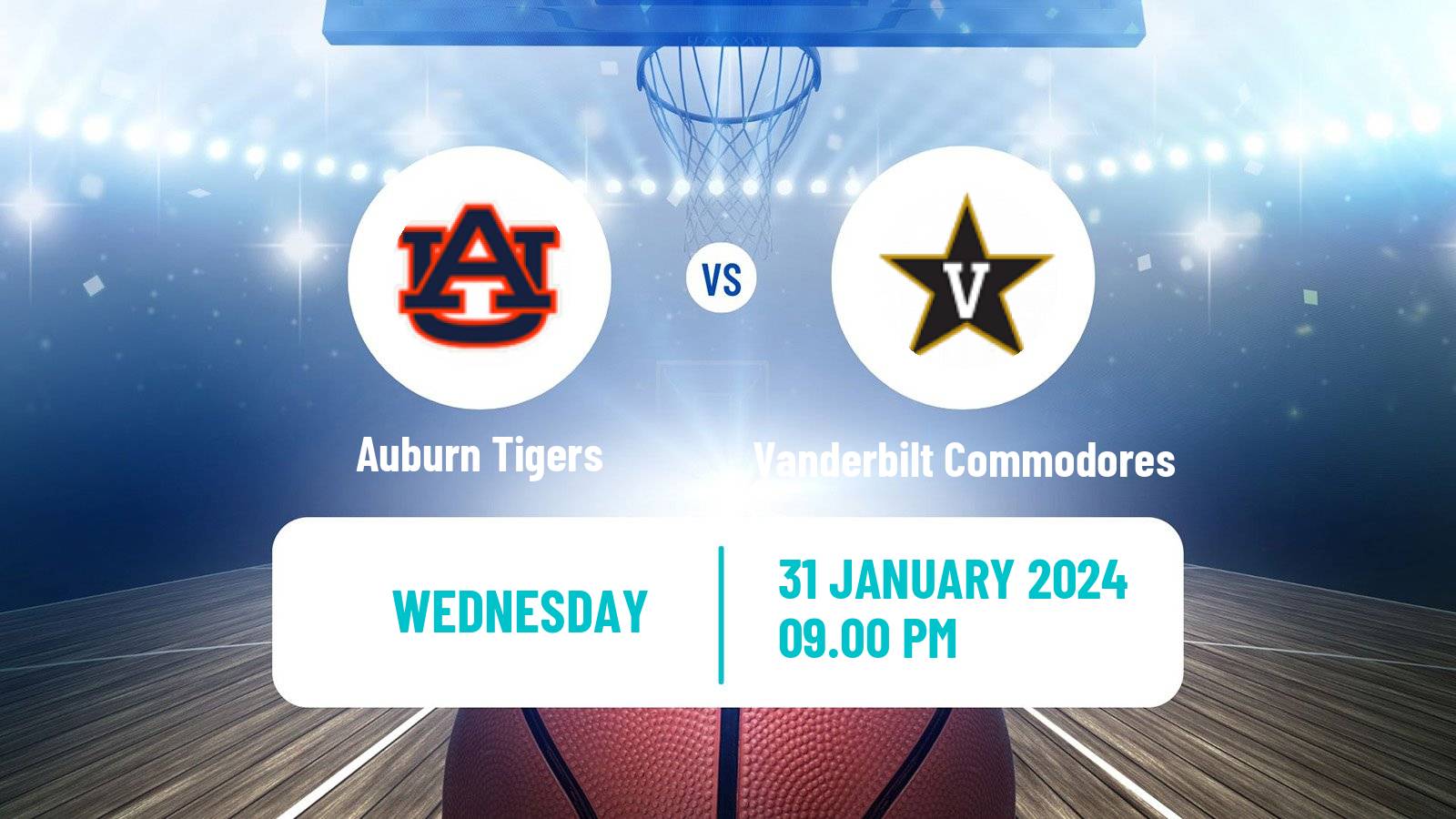 Basketball NCAA College Basketball Auburn Tigers - Vanderbilt Commodores