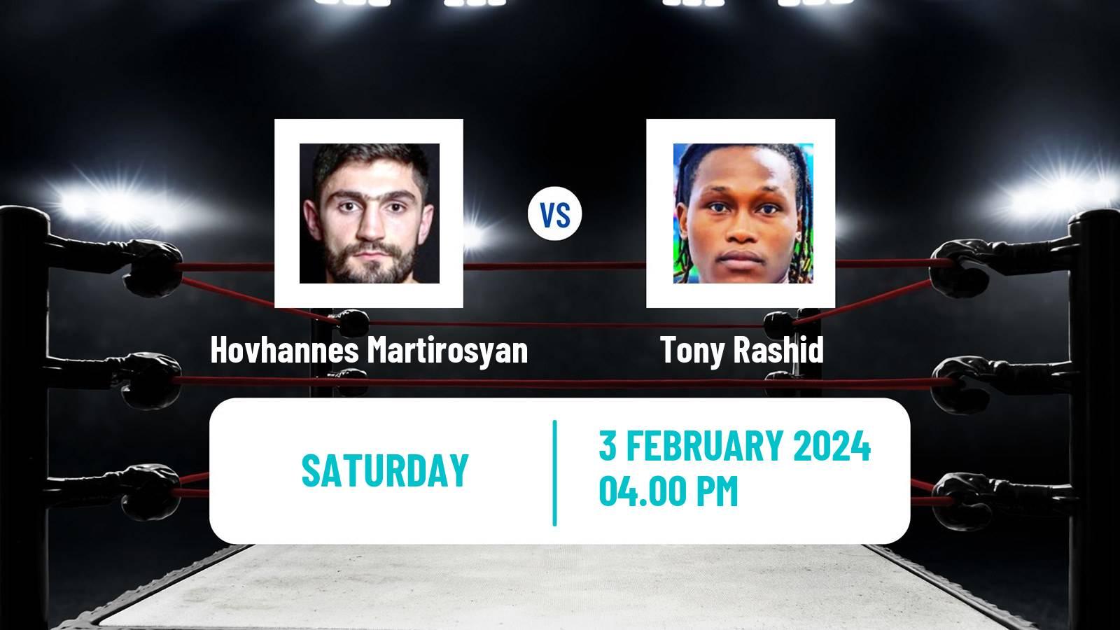 Boxing Super Lightweight IBO Inter Continental Title Men Hovhannes Martirosyan - Tony Rashid