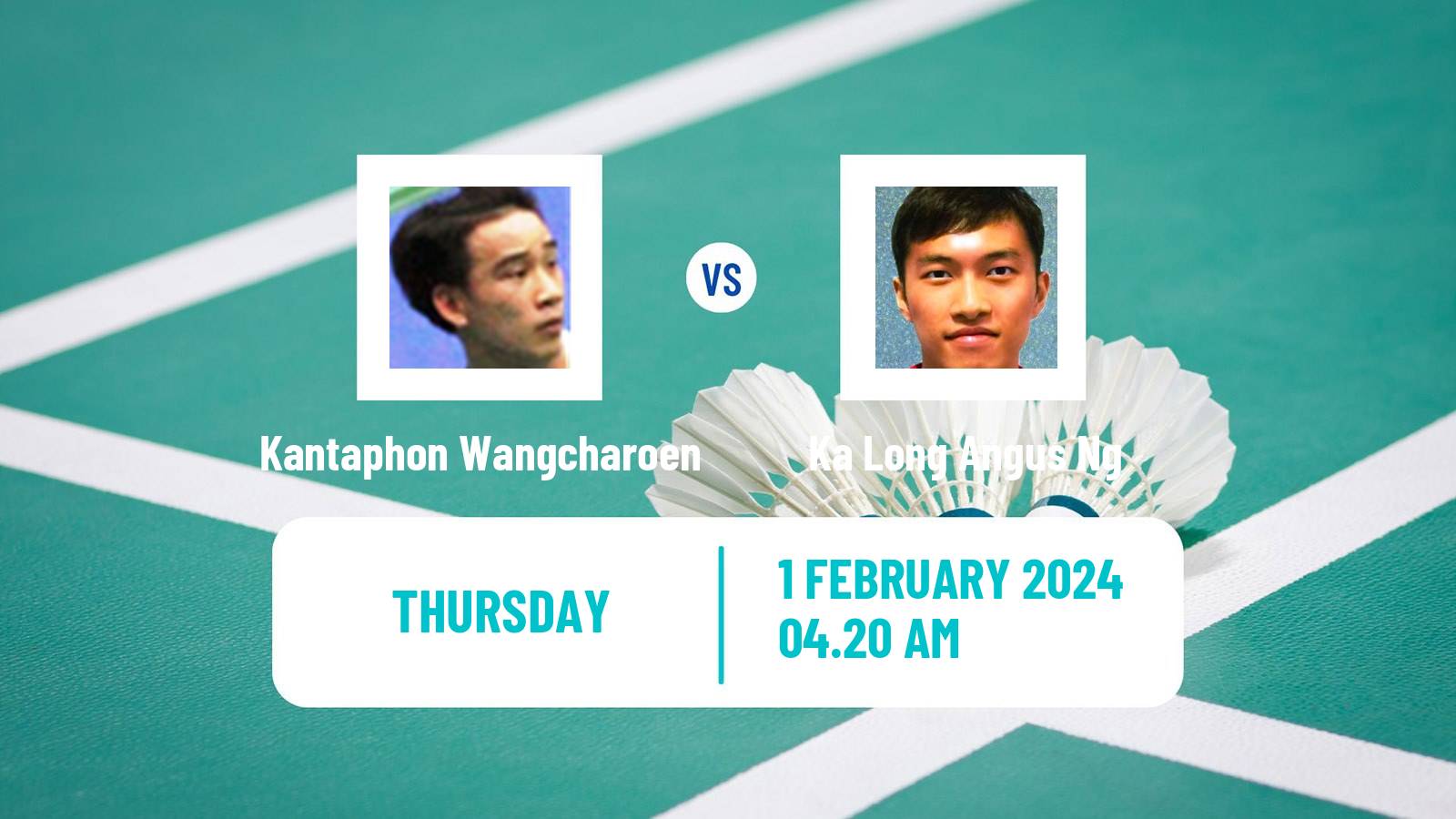 Badminton BWF World Tour Thailand Masters Men Kantaphon Wangcharoen - Ka Long Angus Ng