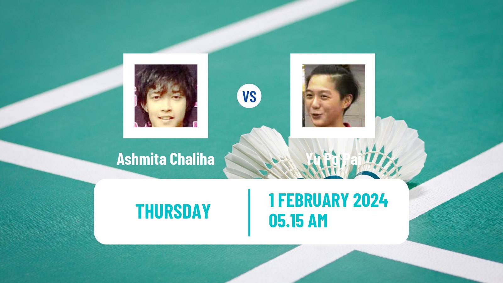 Badminton BWF World Tour Thailand Masters Women Ashmita Chaliha - Yu Po Pai