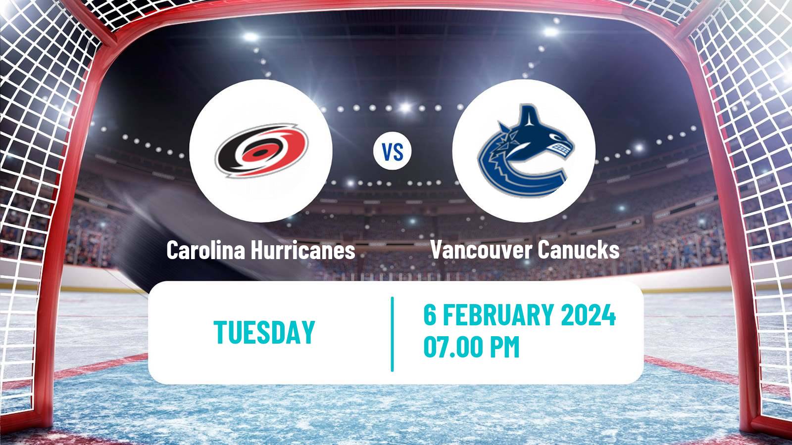 Hockey NHL Carolina Hurricanes - Vancouver Canucks