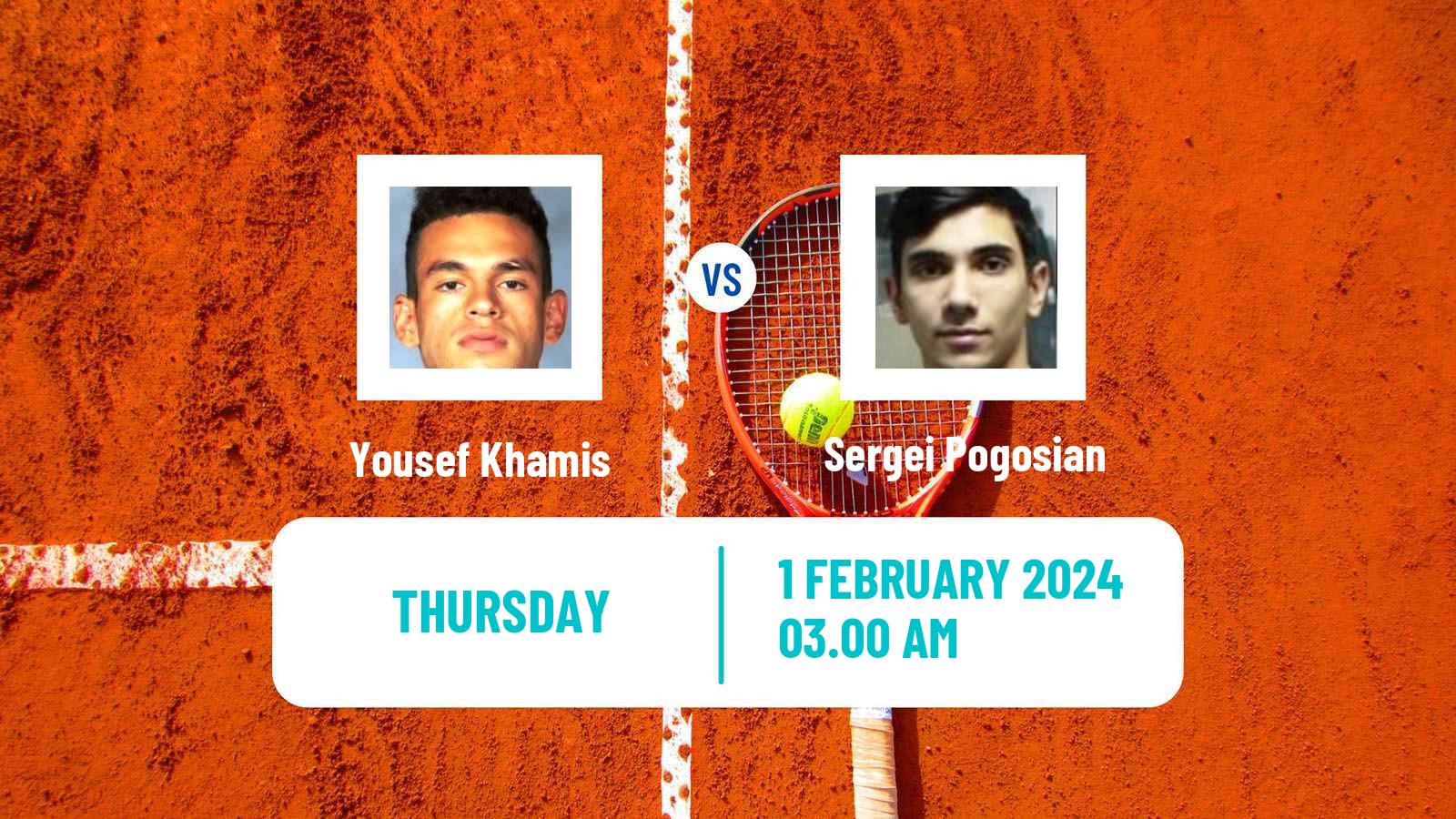 Tennis ITF M15 Sharm Elsheikh Men Yousef Khamis - Sergei Pogosian