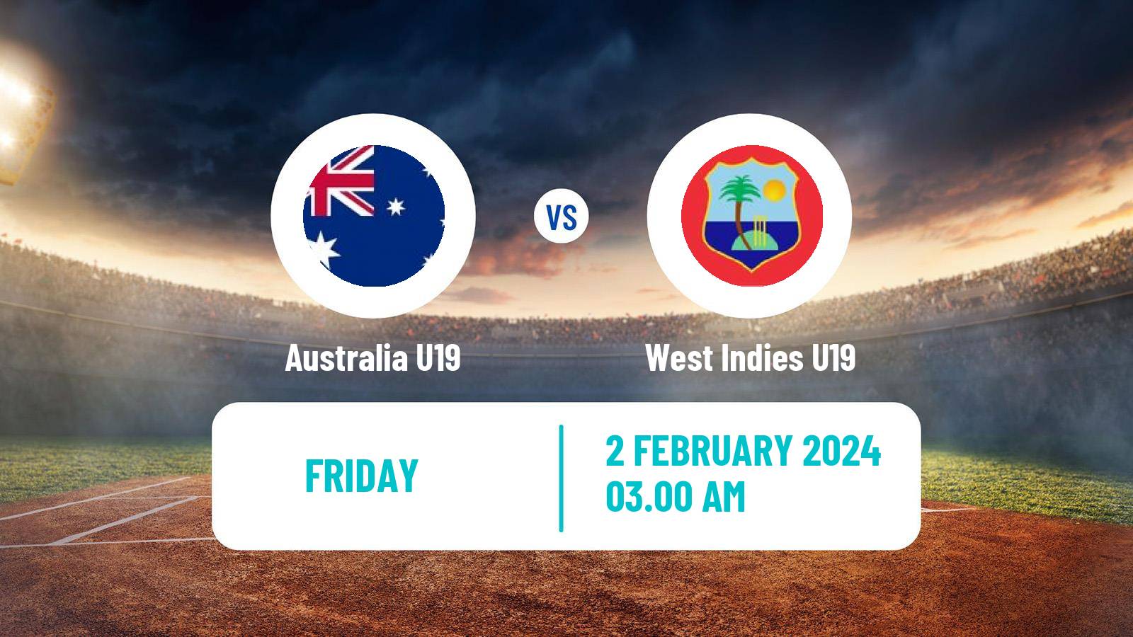 Cricket ICC U19 World Cup Australia U19 - West Indies U19